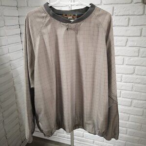 Sunice Men's Size XL V-neck Loose Fit Taupe & Grey Golf Pullover / Windbreaker